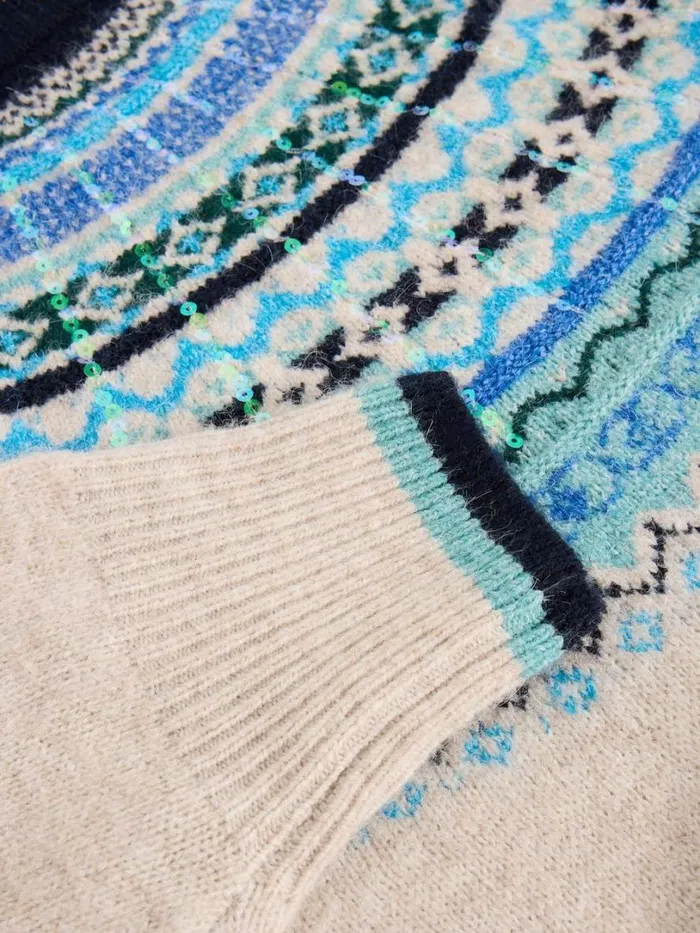 White Stuff Knitwear FROSTED FAIRISLE JUMPER Natural Multi 8211 Women White Stuff Knitwear FROSTED FAIRISLE JUMPER Natural Multi 8211 Women