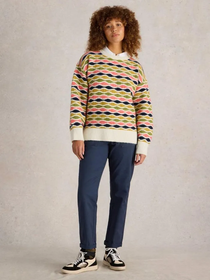 White Stuff Knitwear GINA GEO JUMPER Natural Multi 8211 Women