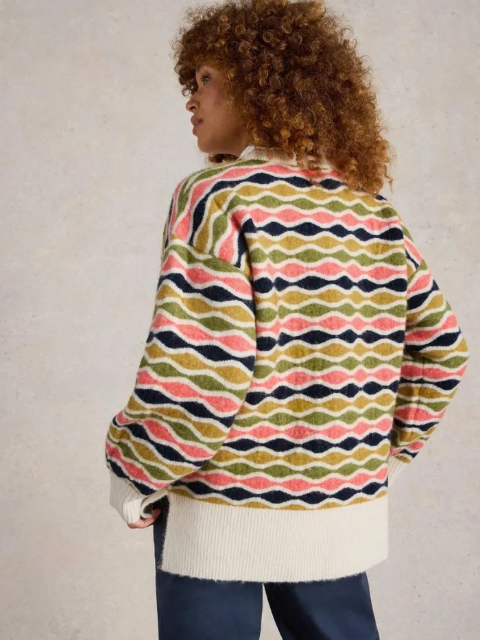 White Stuff Knitwear GINA GEO JUMPER Natural Multi 8211 Women