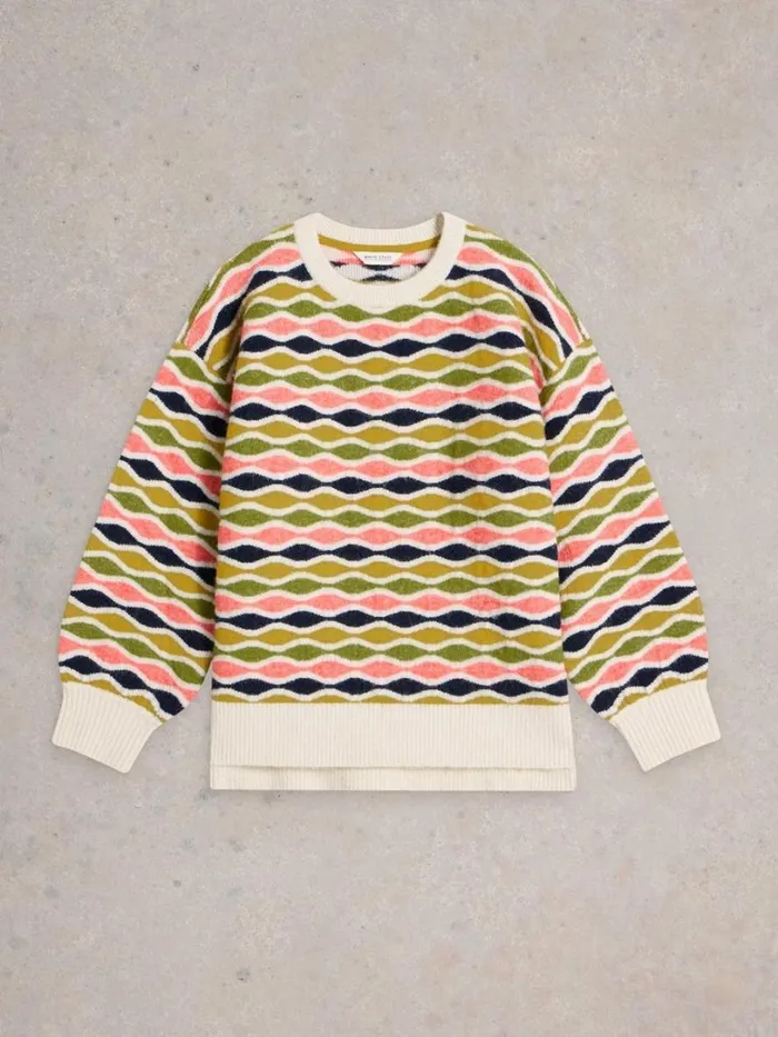 White Stuff Knitwear GINA GEO JUMPER Natural Multi 8211 Women