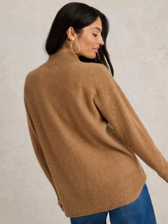 White Stuff Knitwear HOLLY CASHMERE JUMPER Mid Brown 8211 Women