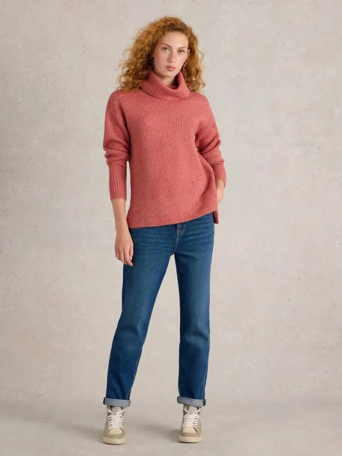 White Stuff Knitwear LOVELY RIBBED JUMPER Dusty Pink 8211 Women