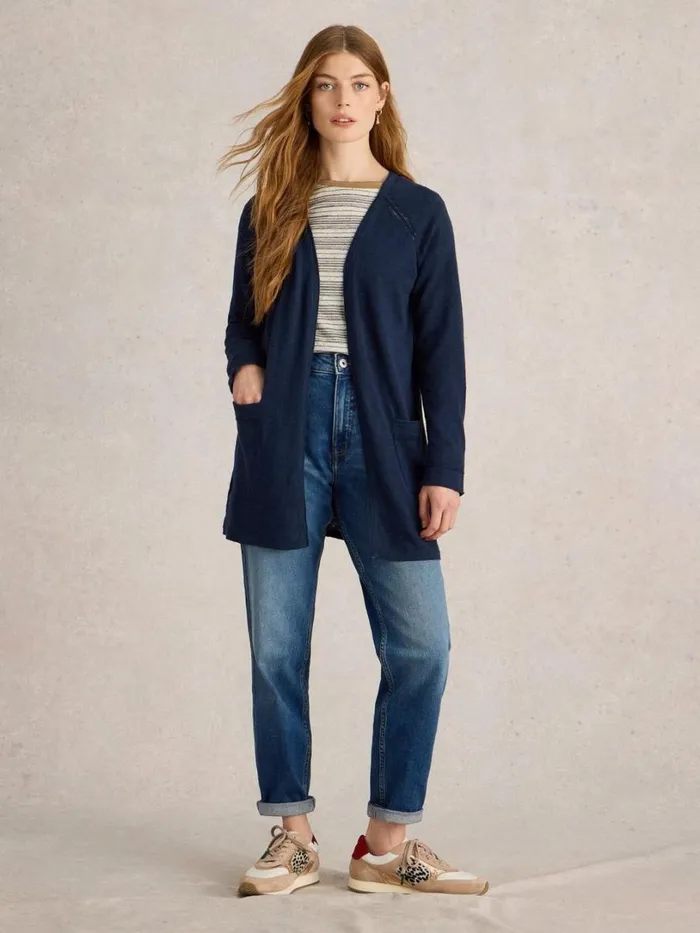 White Stuff Knitwear NARIA LONGLINE CARDI Dark Navy 8211 Women