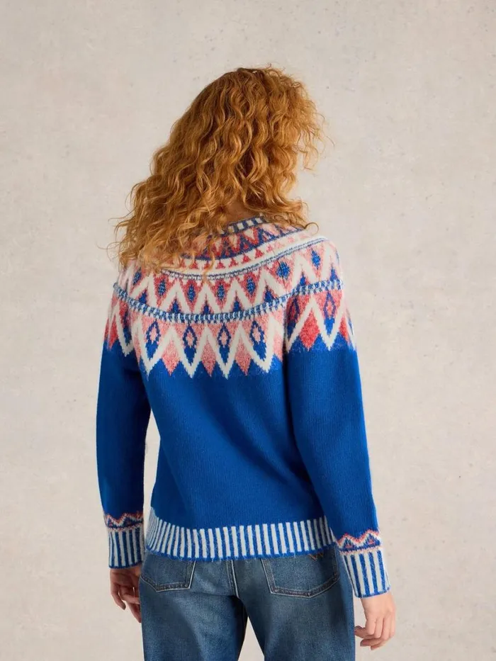 White Stuff Knitwear SAPPHIRE FAIRISLE JUMPER Blue Multi 8211 Women
