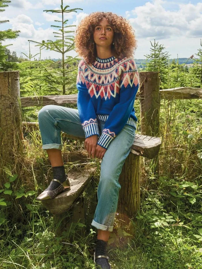 White Stuff Knitwear SAPPHIRE FAIRISLE JUMPER Blue Multi 8211 Women