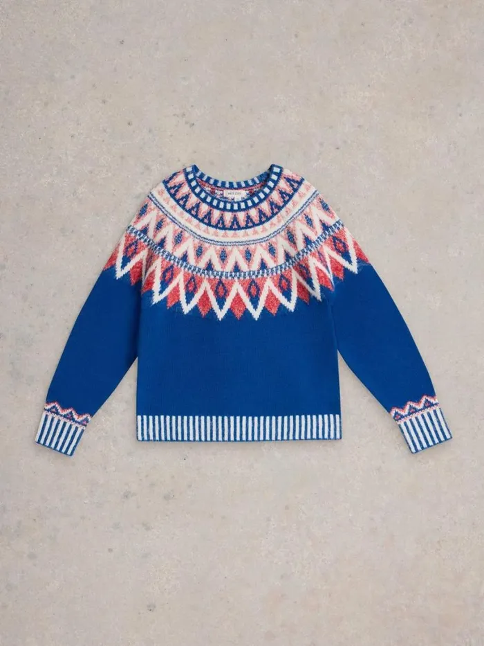 White Stuff Knitwear SAPPHIRE FAIRISLE JUMPER Blue Multi 8211 Women