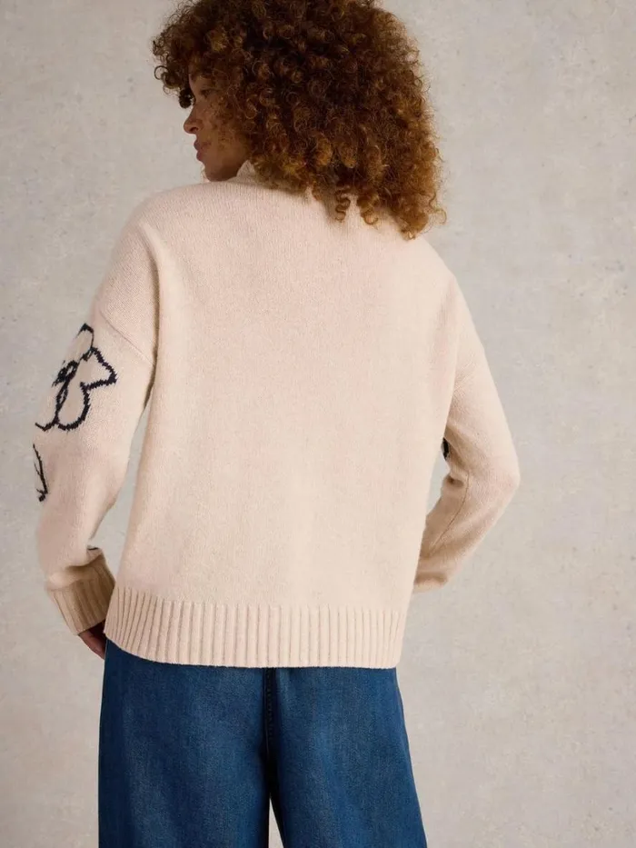 White Stuff Knitwear SPRIG FLORAL JUMPER Natural Multi 8211 Women