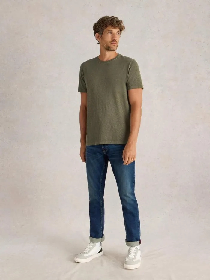 White Stuff Loungewear Abersoch Short Sleeve Tee Khaki Green 8211 Men