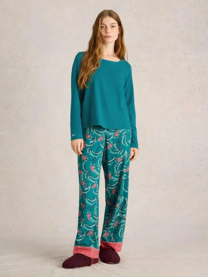 White Stuff Nightwear Eva Jersey PJ Top Mid Teal 8211 Women
