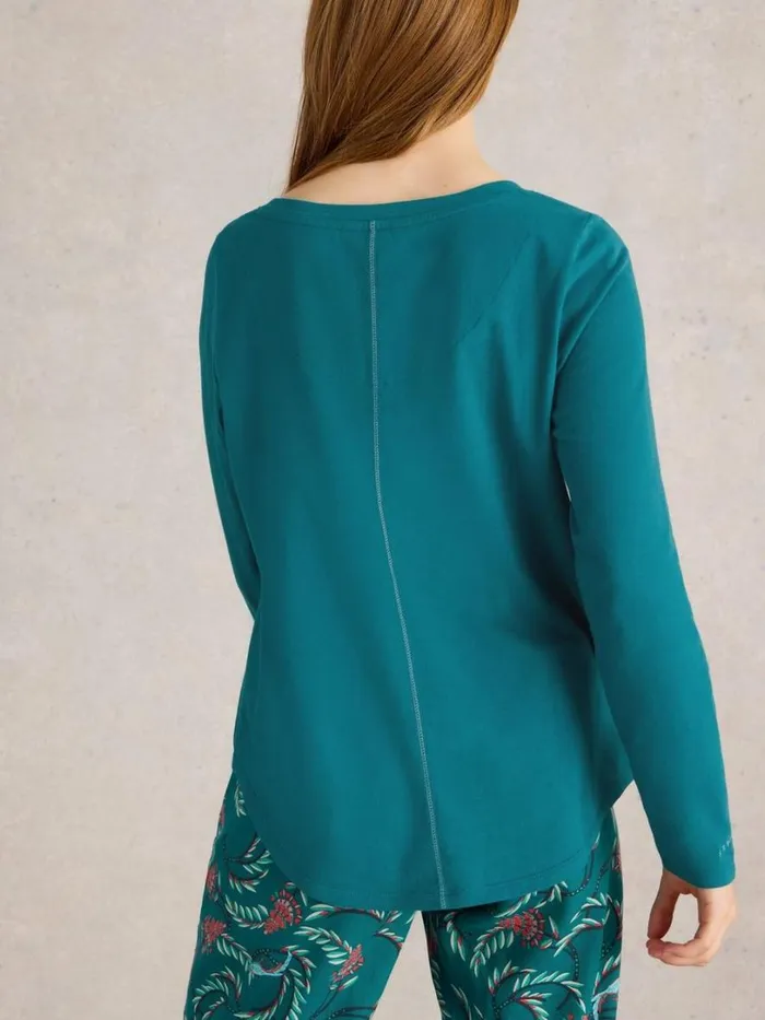 White Stuff Nightwear Eva Jersey PJ Top Mid Teal 8211 Women