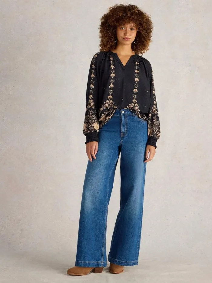White Stuff Party Tops Robyn Embroidered Top Black Multi 8211 Women