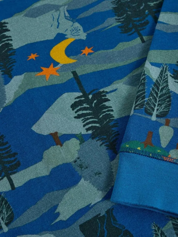 White Stuff Pyjamas Wolf Moon PJ Set Blue Print 8211 Kids