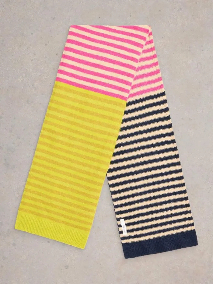 White Stuff Scarves Stripe Knitted Scarf Yellow Multi 8211 Women White Stuff Scarves Stripe Knitted Scarf Yellow Multi 8211 Women