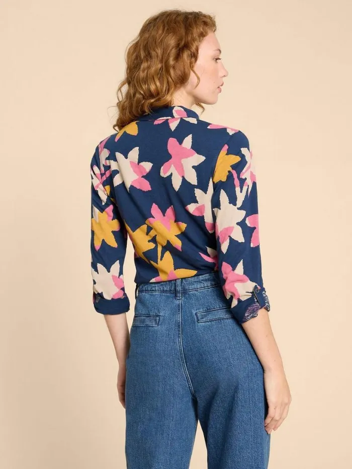 White Stuff Shirts and Blouses ANNIE JERSEY PRINT SHIRT Navy Print 8211 Women
