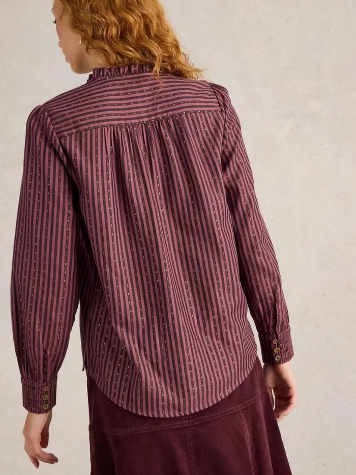 White Stuff Shirts and Blouses Aster Metallic Stripe Shirt Plum Multi 8211 Women White Stuff Shirts and Blouses Aster Metallic Stripe Shirt Plum Multi 8211 Women