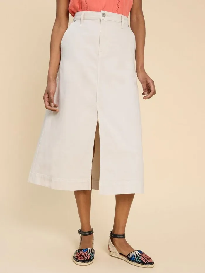White Stuff Skirts Allie Denim Midi Skirt Light Natural 8211 Women