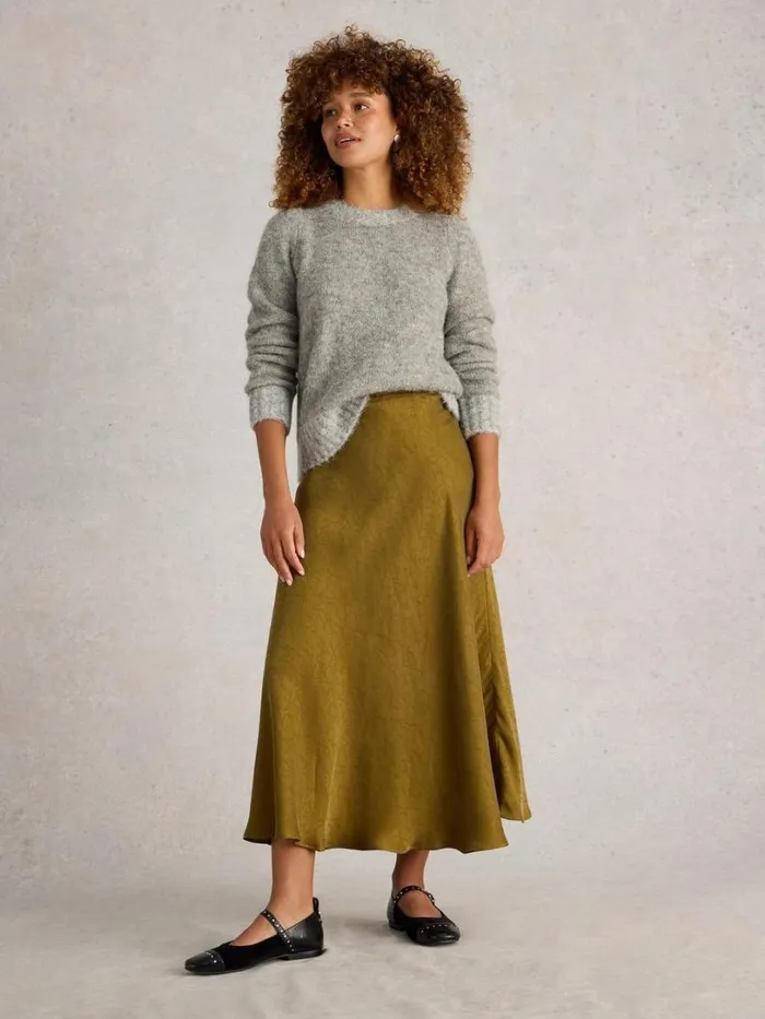 White Stuff Skirts Darcy Bias Cut Skirt Khaki Green 8211 Women