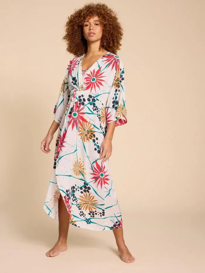 White Stuff Swimwear Cleo Relaxed Kimono Ivory Multi 8211 Women