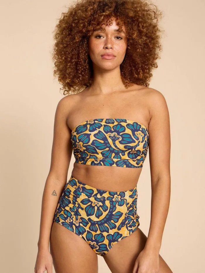 White Stuff Swimwear Verity Bandeau Bikini Top Yellow Multi 8211 Women