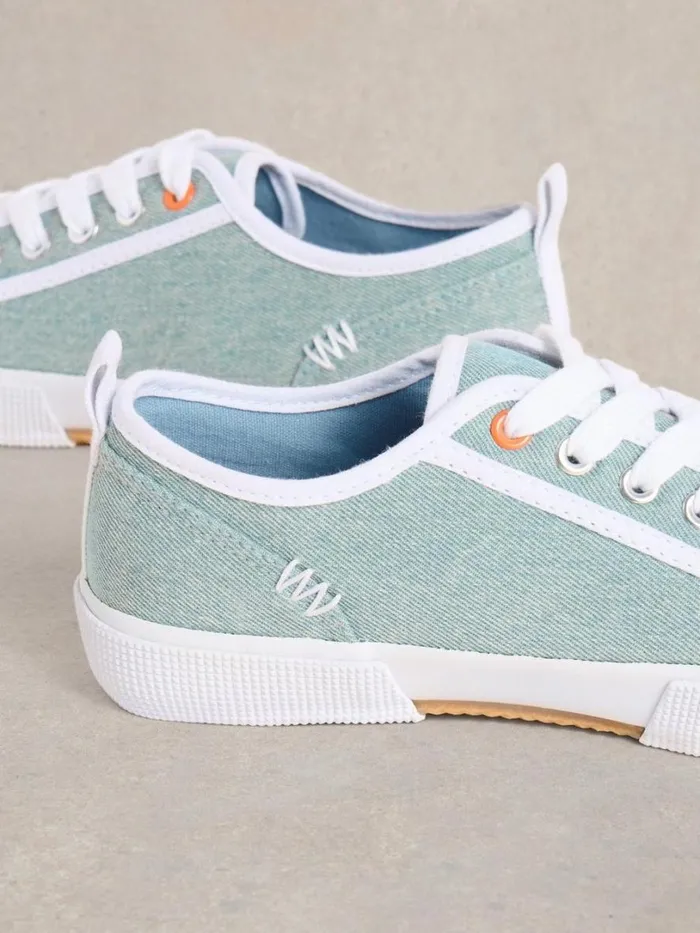 White Stuff Trainers Pippa Canvas Lace Up Trainers Chambray Blue 8211 Women