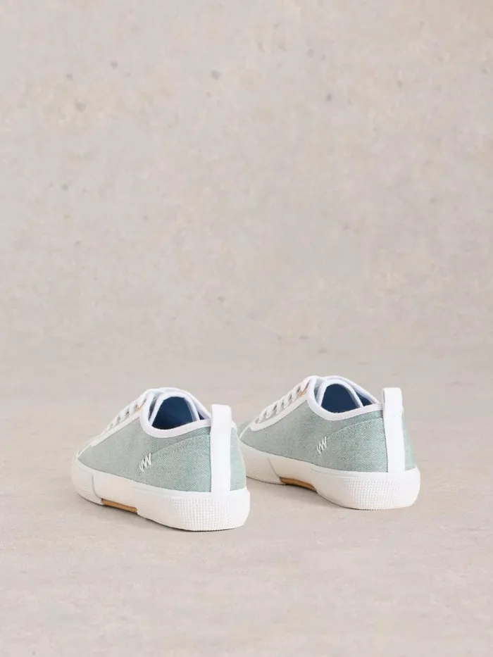 White Stuff Trainers Pippa Canvas Lace Up Trainers Chambray Blue 8211 Women