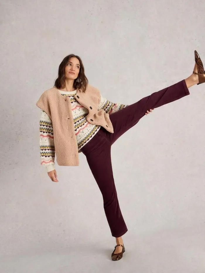White Stuff Trousers Brooke Cord Straight Trouser Mid Plum 8211 Women