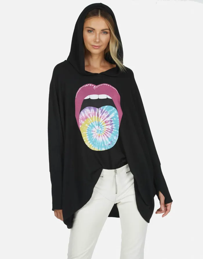 Wilma Tie Dye Tongue Jet Black Women039s Lauren Moshi Long Sleeve