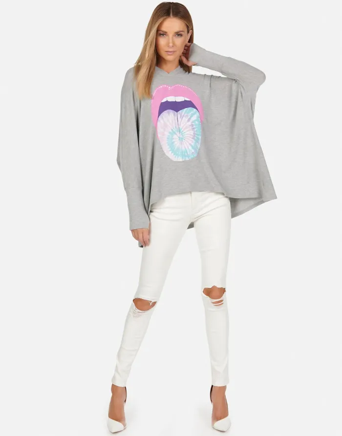 Wilma Tie Dye Tongue Jet Black Women039s Lauren Moshi Long Sleeve