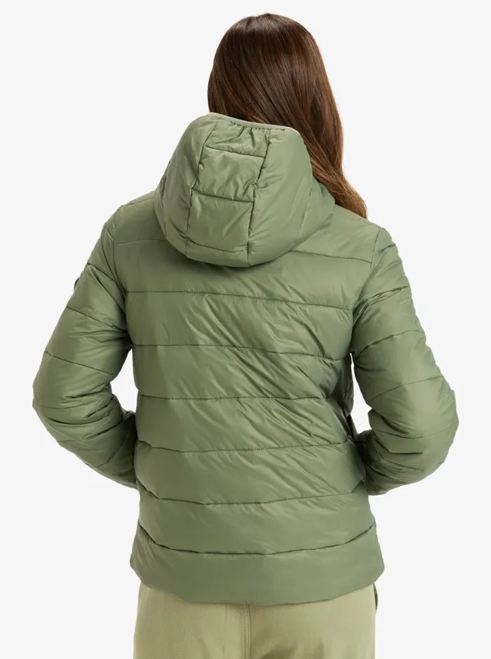 Wind Bliss 8211 Hooded Padded Jacket Oil Green WomenKids Roxy Jackets and Coats