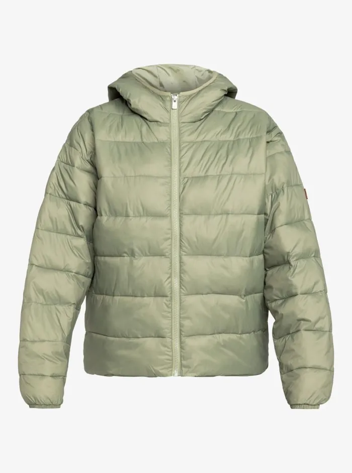 Wind Bliss 8211 Hooded Padded Jacket Oil Green WomenKids Roxy Jackets and Coats