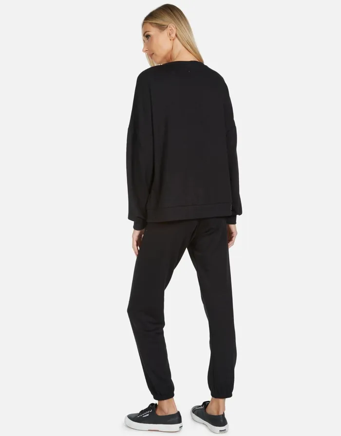 Winslet Crystal Tiger Head Black Women039s Lauren Moshi Long Sweatpants