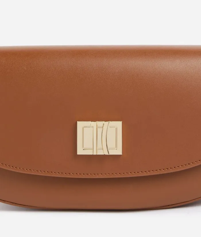 Winter Spirit Smooth Leather Flap Crossbody Bag Chestnut Woman Alviero Martini Crossbody Bags