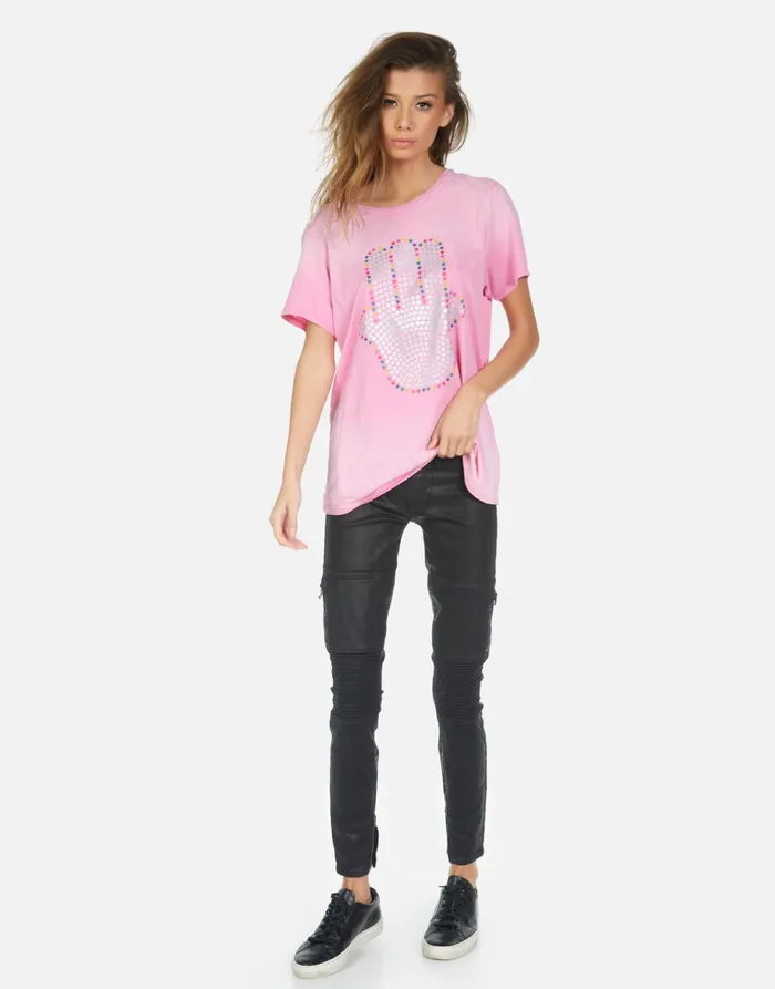 Wolf Hamsa Elements Party Pink Ombre Women039s Lauren Moshi Short Sleeve