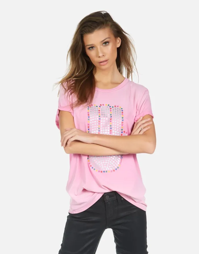 Wolf Hamsa Elements Party Pink Ombre Women039s Lauren Moshi Short Sleeve