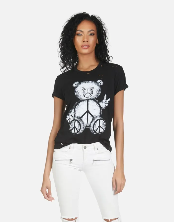 Wolf Peace Teddy Black Women039s Lauren Moshi Short Sleeve