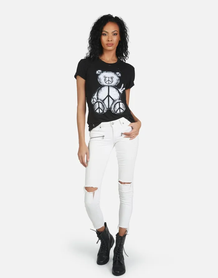 Wolf Peace Teddy Black Women039s Lauren Moshi Short Sleeve