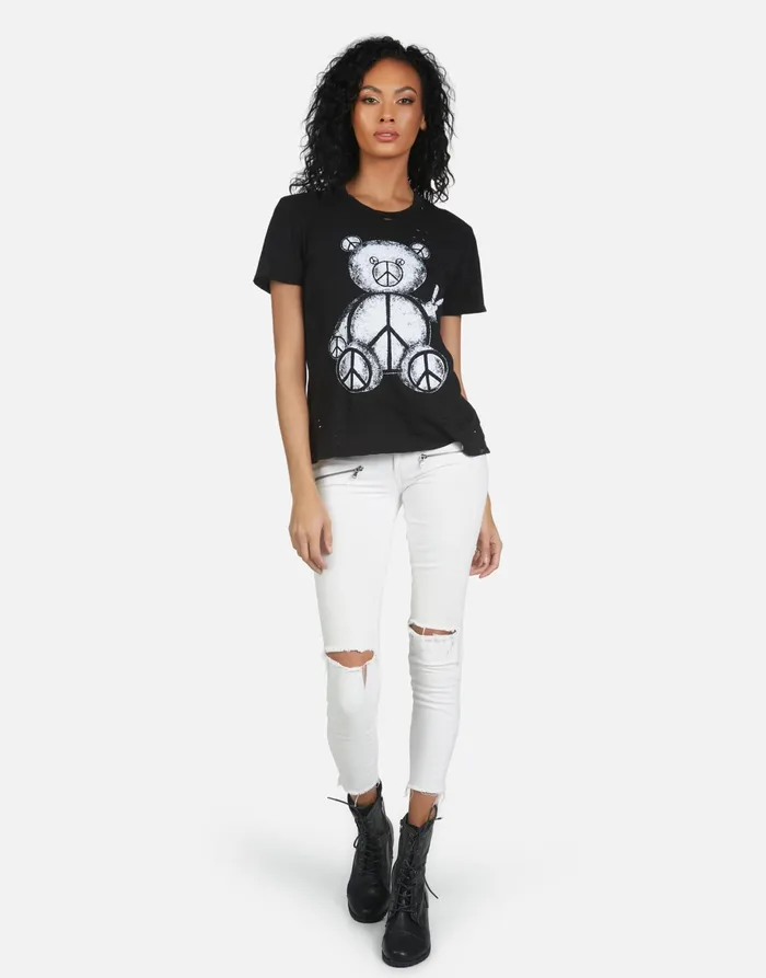 Wolf Peace Teddy Black Women039s Lauren Moshi Short Sleeve