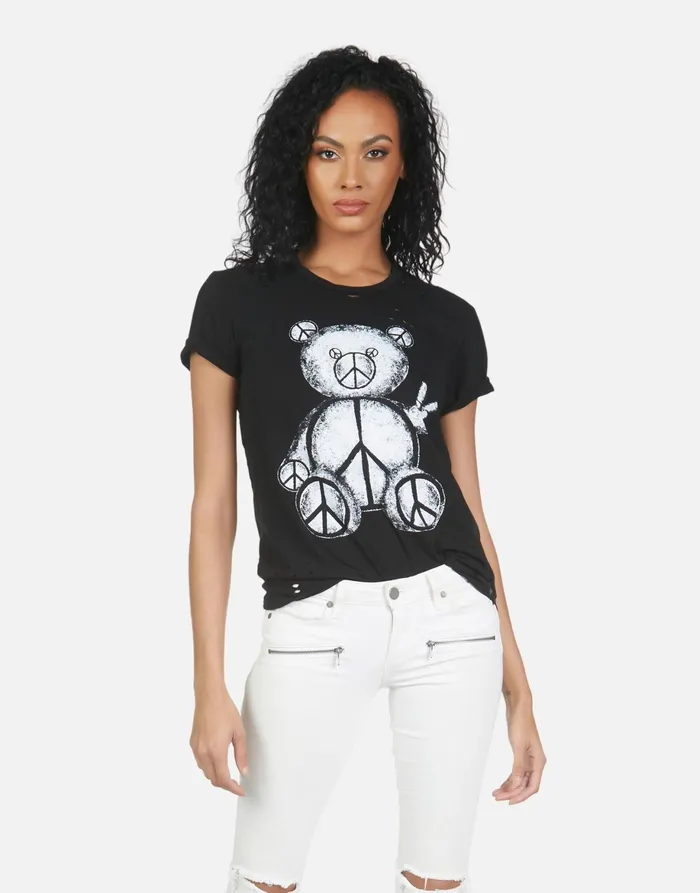 Wolf Peace Teddy Black Women039s Lauren Moshi Short Sleeve