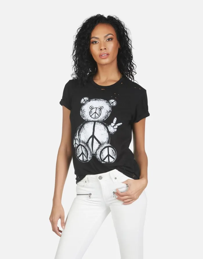 Wolf Peace Teddy Black Women039s Lauren Moshi Short Sleeve