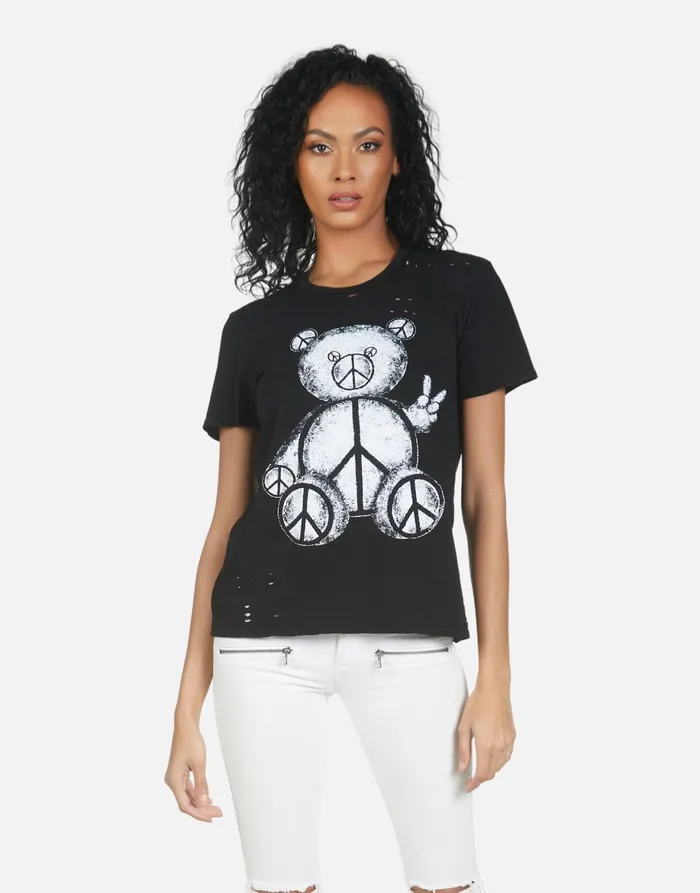 Wolf Peace Teddy Black Women039s Lauren Moshi Short Sleeve