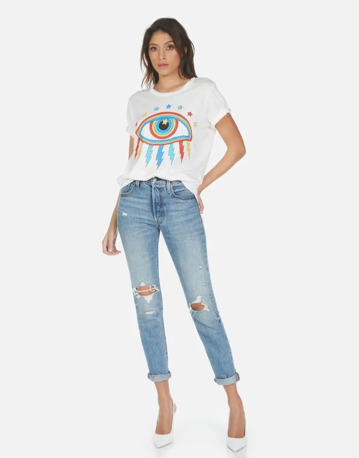 Wolf Rainbow Lightning Eye Milk Women039s Lauren Moshi Short Sleeve