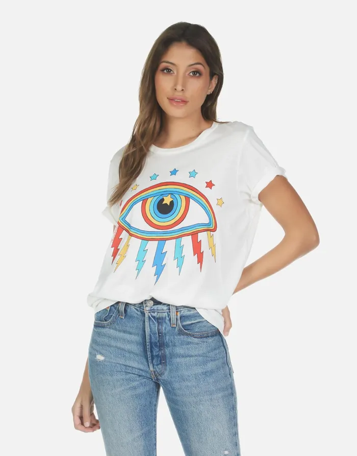 Wolf Rainbow Lightning Eye Milk Women039s Lauren Moshi Short Sleeve