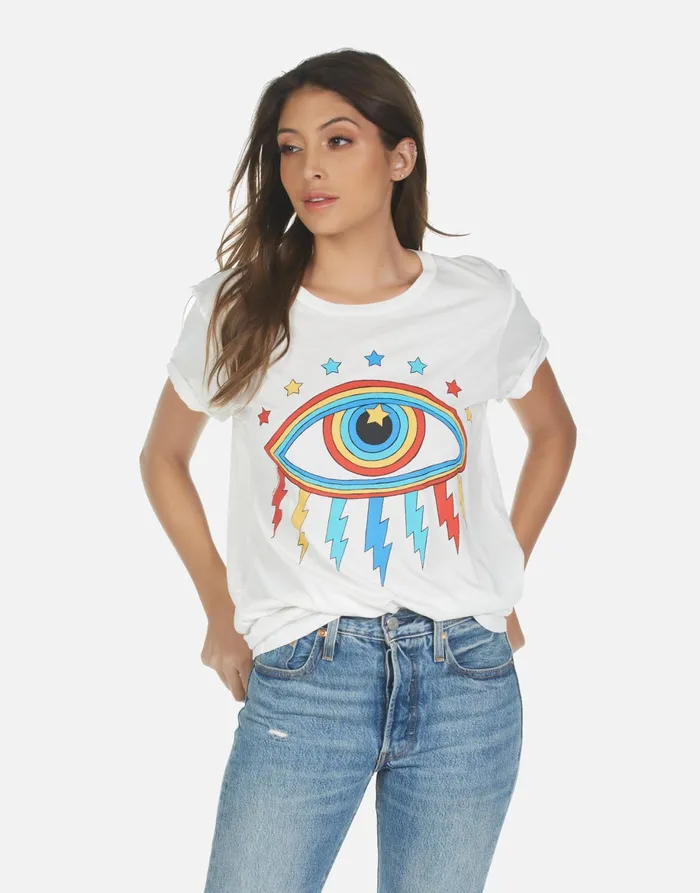 Wolf Rainbow Lightning Eye Milk Women039s Lauren Moshi Short Sleeve