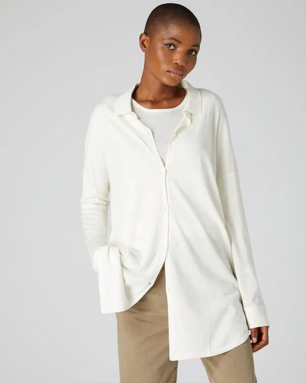 Women 007 Superfine ShirtIn White White NPeal Tops and Tshirts