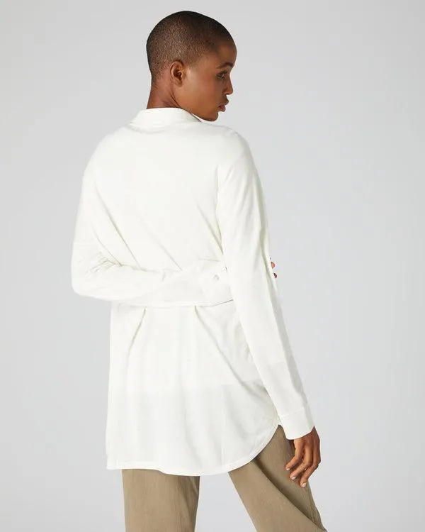 Women 007 Superfine ShirtIn White White NPeal Tops and Tshirts