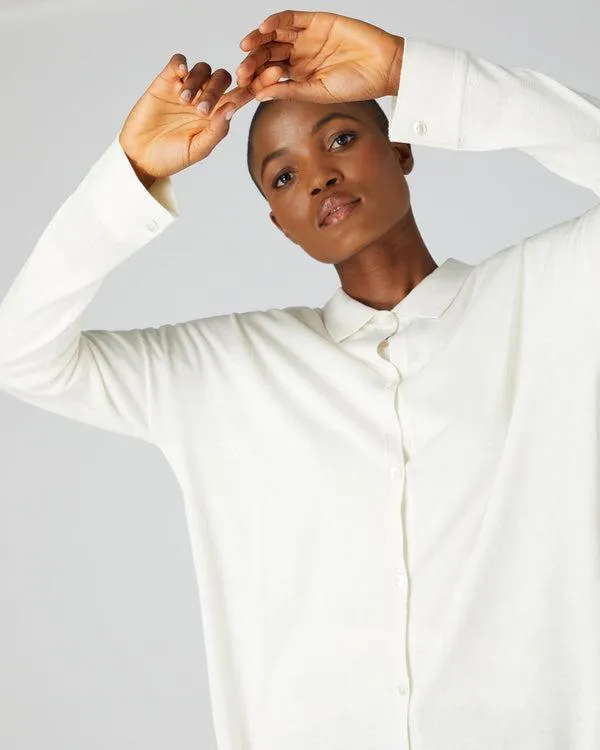 Women 007 Superfine ShirtIn White White NPeal Tops and Tshirts