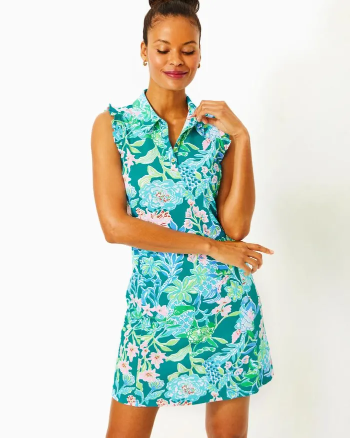 Women Activewear Lilly Pulitzer UPF 50 Luxletic Silvia Dress Multi Hot On The Vine