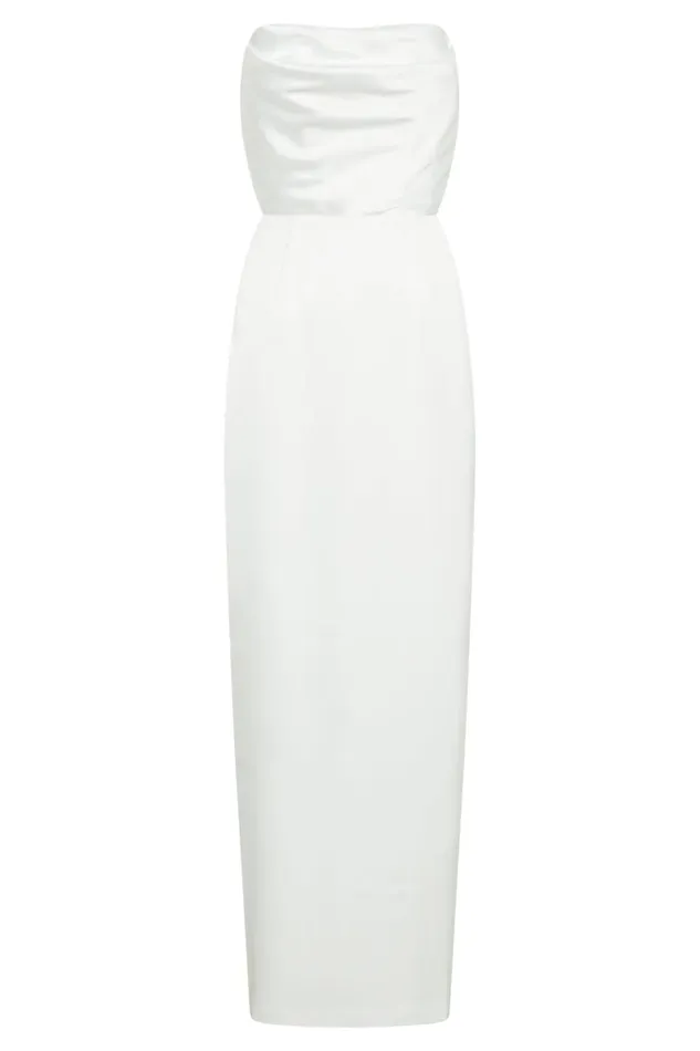 Women Alanis Strapless Maxi Dress 8211 White White Meshki Maxi Dresses