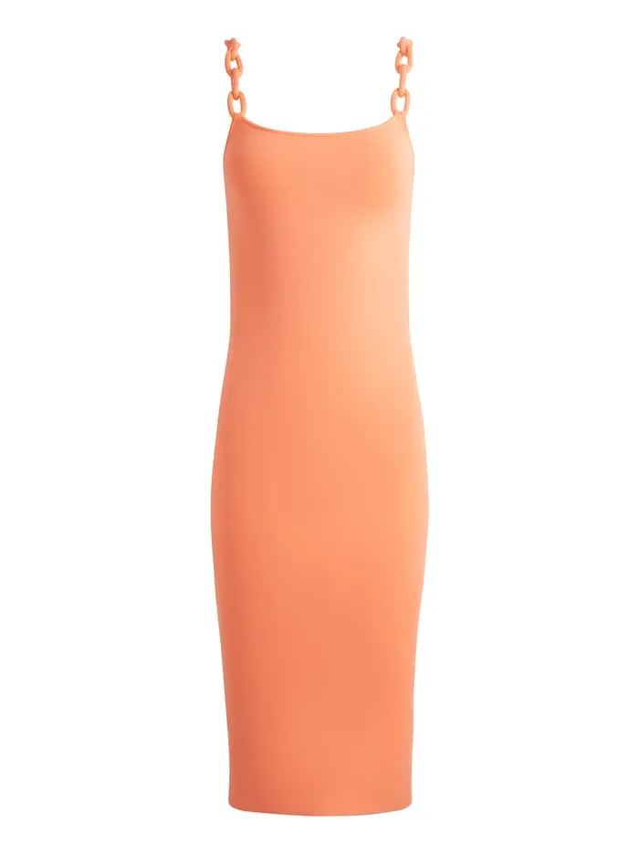 Women Alice Olivia Dresses Alina Looped Straps Midi Dress Coral
