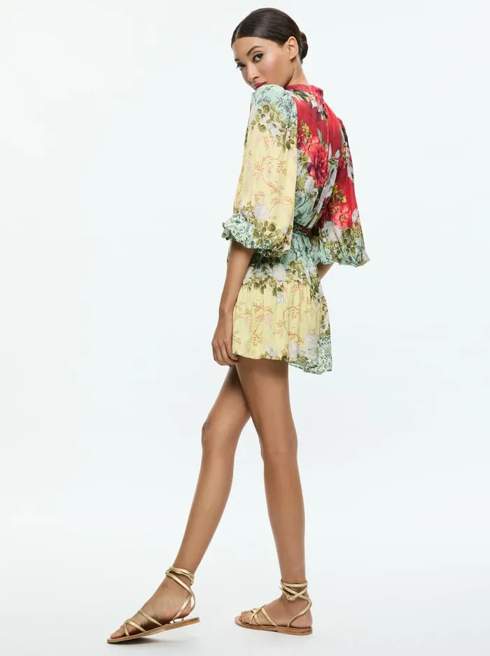 Women Alice Olivia Dresses Antonette Long Sleeve Button Front Mini Dress Oakley